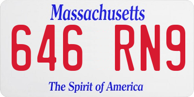 MA license plate 646RN9