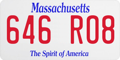 MA license plate 646RO8