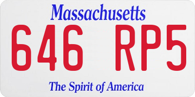 MA license plate 646RP5