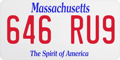 MA license plate 646RU9