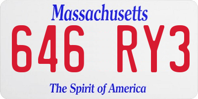 MA license plate 646RY3