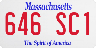 MA license plate 646SC1