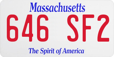 MA license plate 646SF2