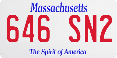 MA license plate 646SN2