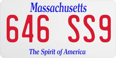 MA license plate 646SS9