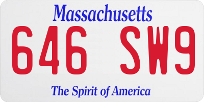MA license plate 646SW9