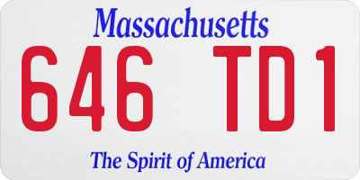 MA license plate 646TD1