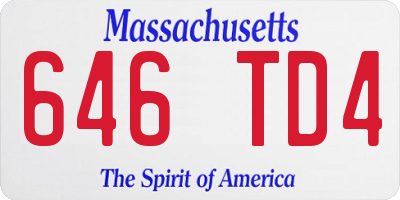 MA license plate 646TD4