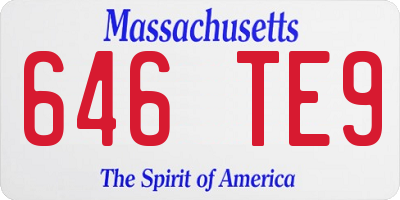 MA license plate 646TE9