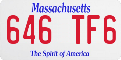 MA license plate 646TF6