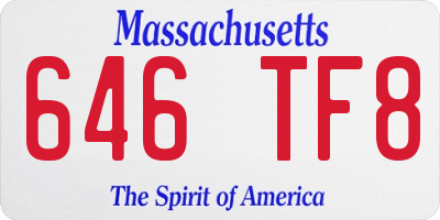 MA license plate 646TF8