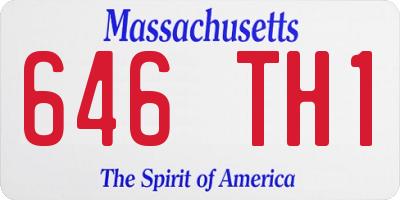 MA license plate 646TH1