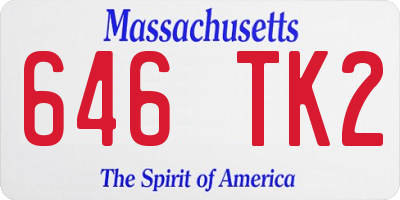 MA license plate 646TK2