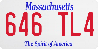 MA license plate 646TL4