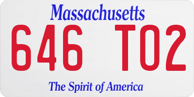 MA license plate 646TO2