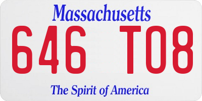 MA license plate 646TO8