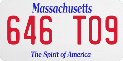 MA license plate 646TO9