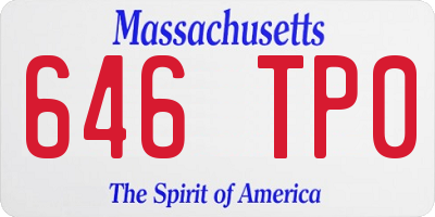 MA license plate 646TP0