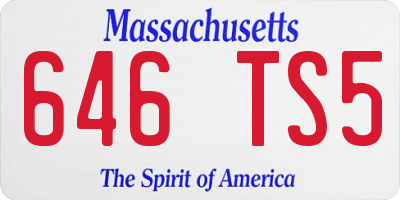 MA license plate 646TS5