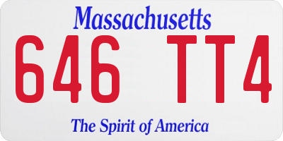MA license plate 646TT4