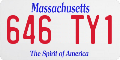 MA license plate 646TY1