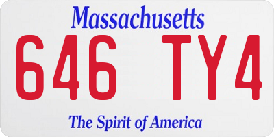 MA license plate 646TY4