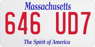 MA license plate 646UD7
