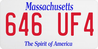 MA license plate 646UF4