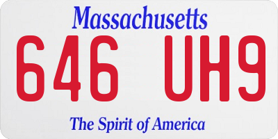 MA license plate 646UH9