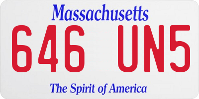 MA license plate 646UN5