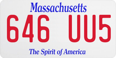 MA license plate 646UU5