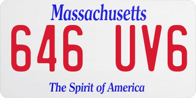 MA license plate 646UV6