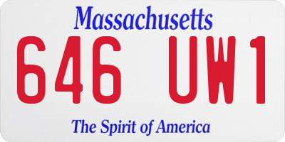 MA license plate 646UW1