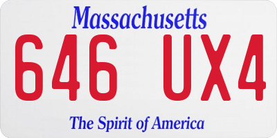 MA license plate 646UX4