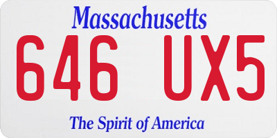 MA license plate 646UX5