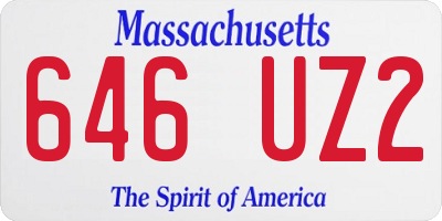 MA license plate 646UZ2