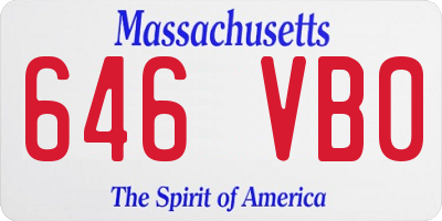 MA license plate 646VB0