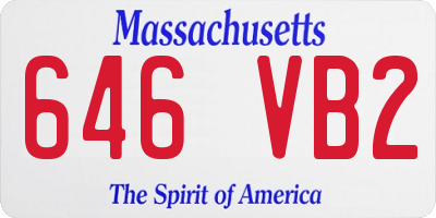 MA license plate 646VB2