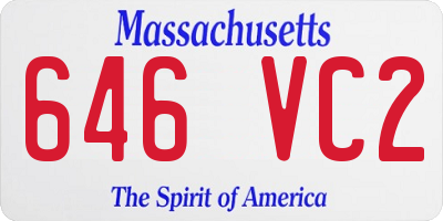 MA license plate 646VC2
