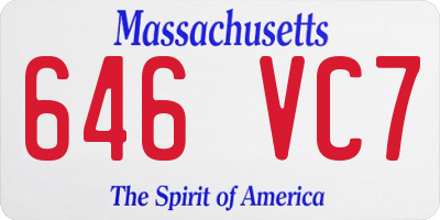 MA license plate 646VC7