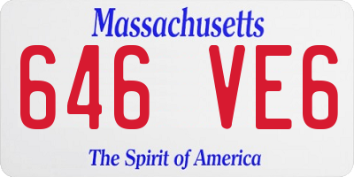 MA license plate 646VE6