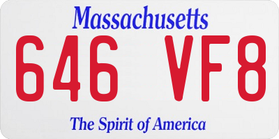 MA license plate 646VF8