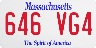 MA license plate 646VG4