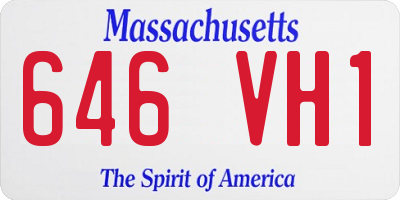 MA license plate 646VH1