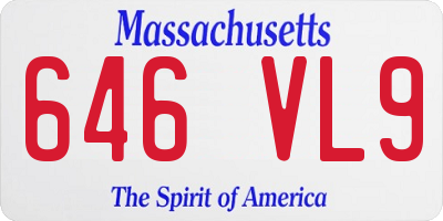 MA license plate 646VL9