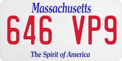 MA license plate 646VP9