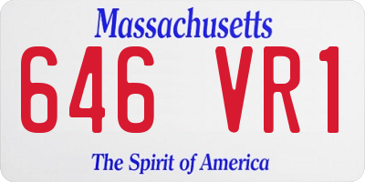MA license plate 646VR1