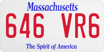MA license plate 646VR6