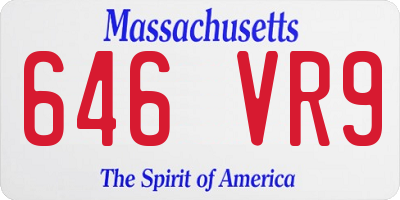 MA license plate 646VR9