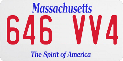 MA license plate 646VV4